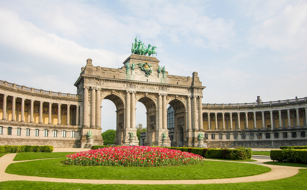 L'arco di trionfo nel Parc du Cinquantenaire nel Quartiere europeo di Bruxelles