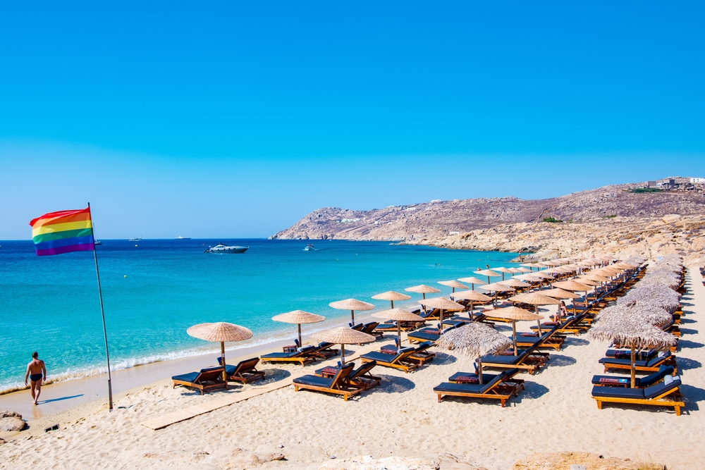 La baia di Elia Beach a Mykonos