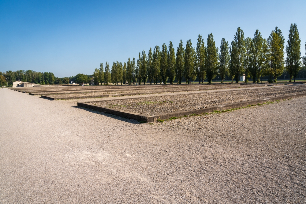 Le baracche del Memoriale del campo di concentramento di Dachau vicino a Monaco di Baviera