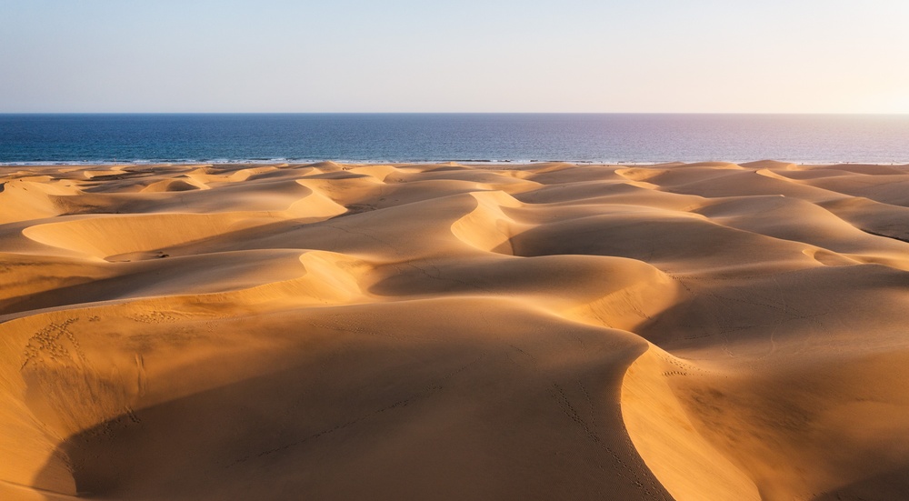 Vista sulla riserva naturale delle dune di Maspalomas a Gran Canaria