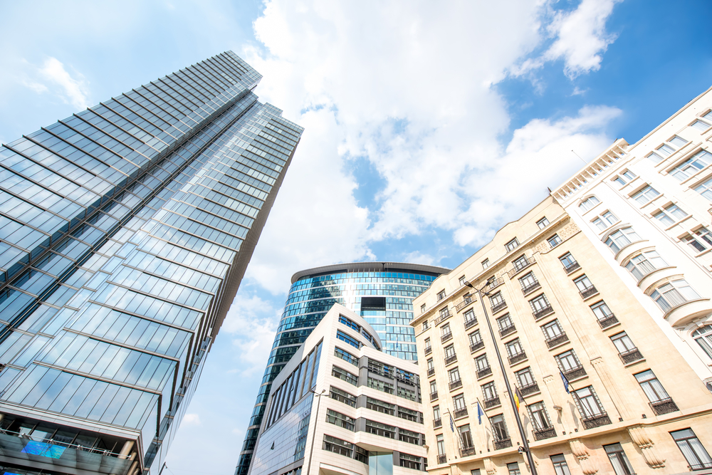 Edifici moderni intorno a Place Rogier a Bruxelles