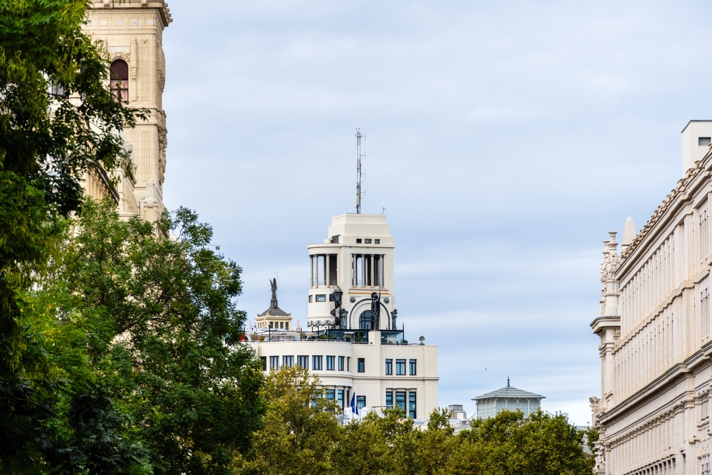 L'edificio del Círculo de Bellas Artes nel centro di Madrid, sede della terrazza panoramica