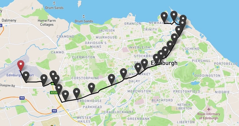 Fermate del tram di Edimburgo