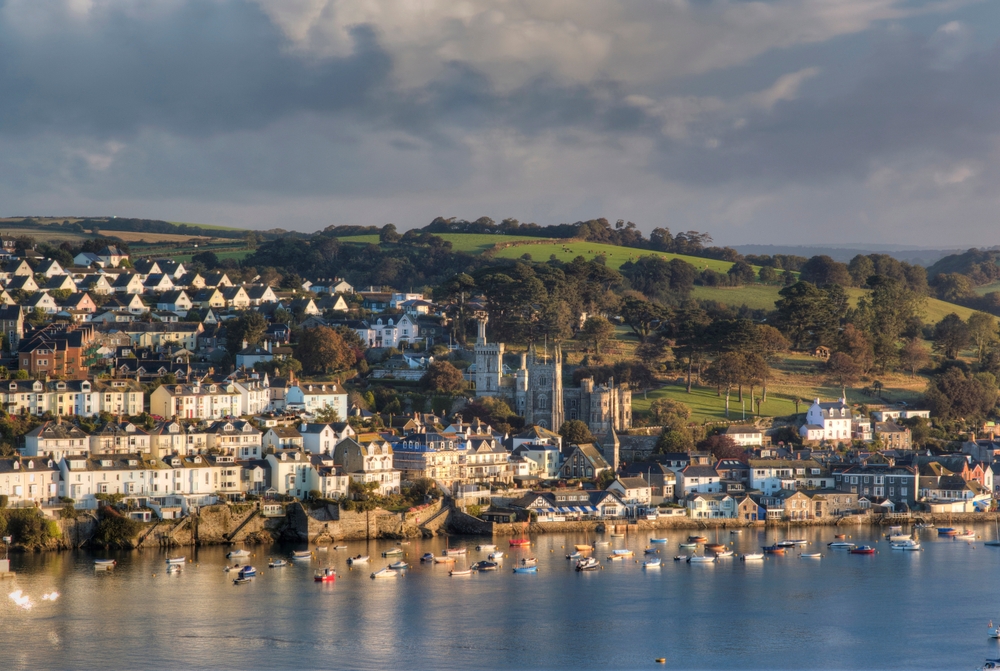 Fowey e il suo porto visti da Polruan, in Cornovaglia
