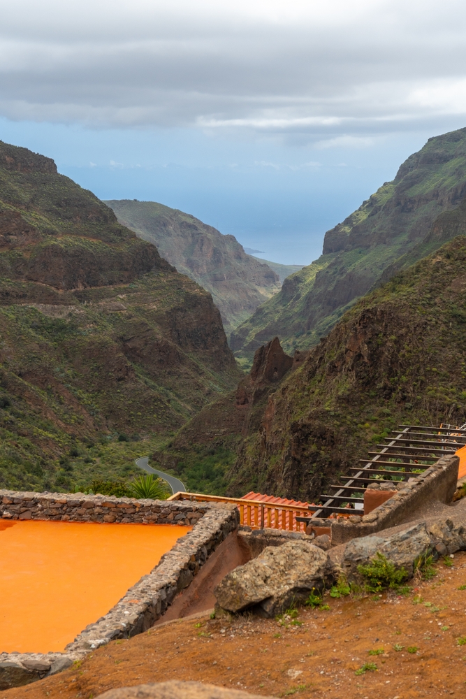 Vista sulla gola del Barranco de Guayadeque a Gran Canaria