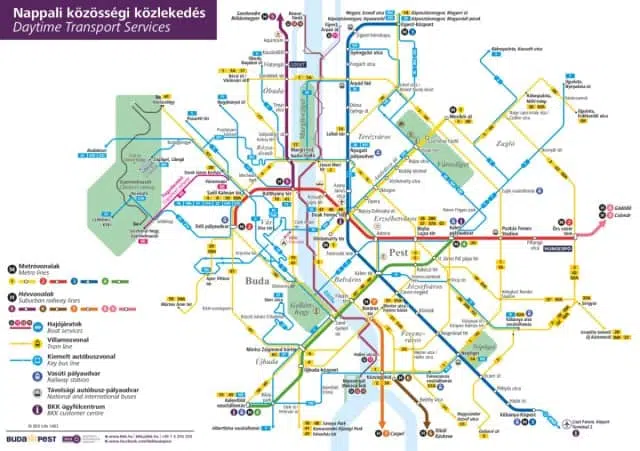 mappa trasporti pubblici budapest