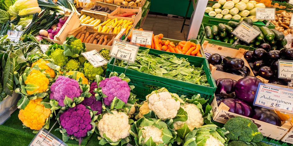 Il mercato alimentare Viktualienmarkt a Monaco di Baviera