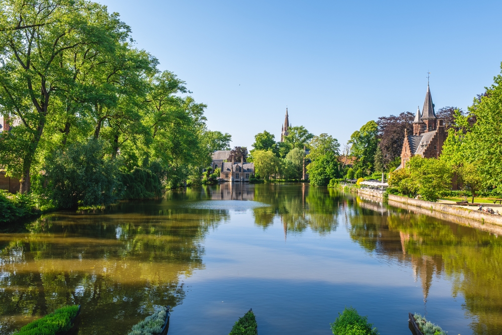 Il Minnewater, il Lago dell'Amore, a Bruges