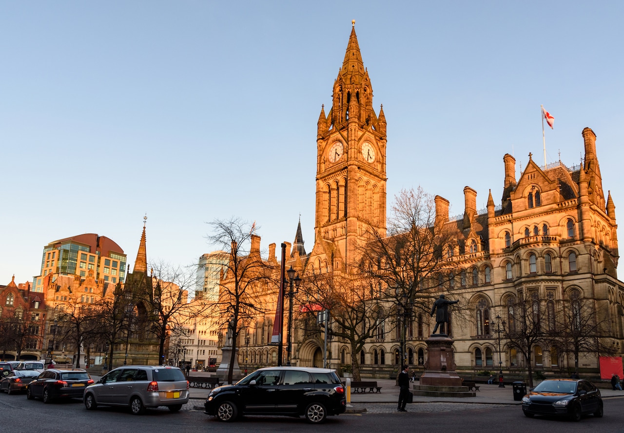 Il Municipio di Manchester in centro