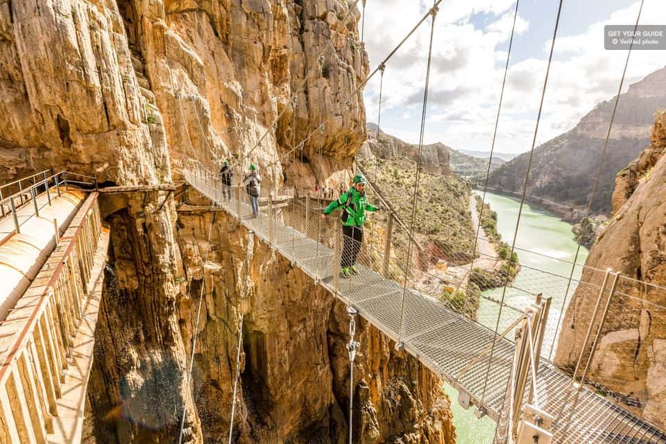 Le passerelle del Caminito del Rey nella gola del Desfiladero de los Gaitanes