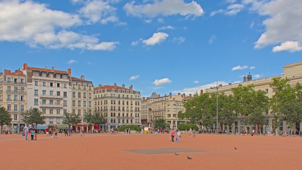 Place Bellecour sulla Presqu'île a Lione