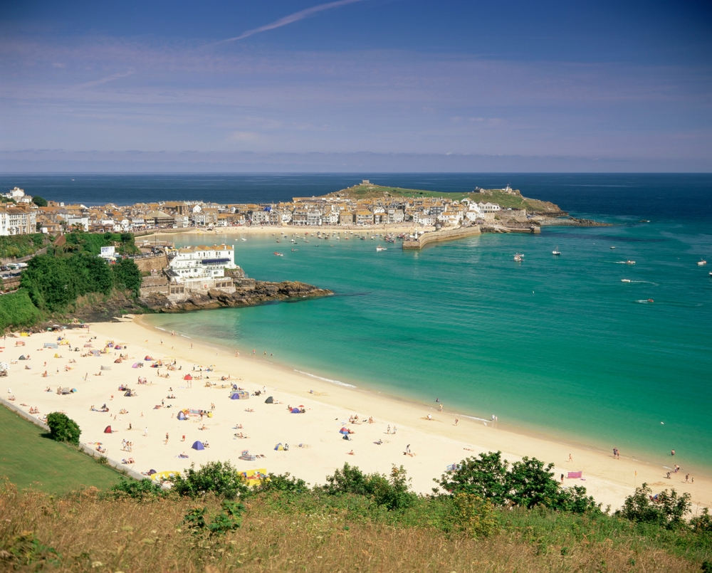 Porthminster Beach e il porto di St Ives, in Cornovaglia