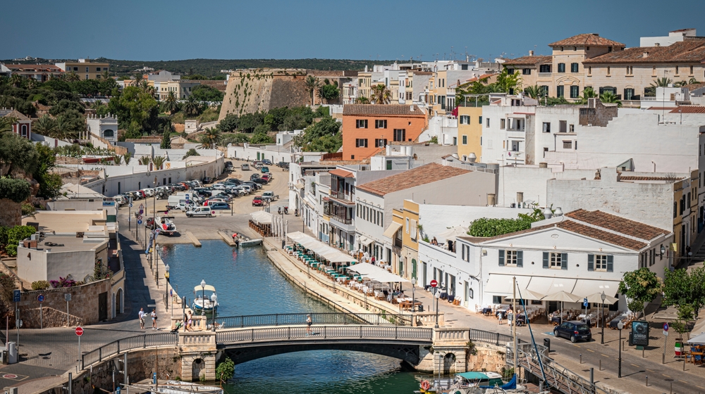 Il porto di Ciutadella a Minorca visto dall'alto