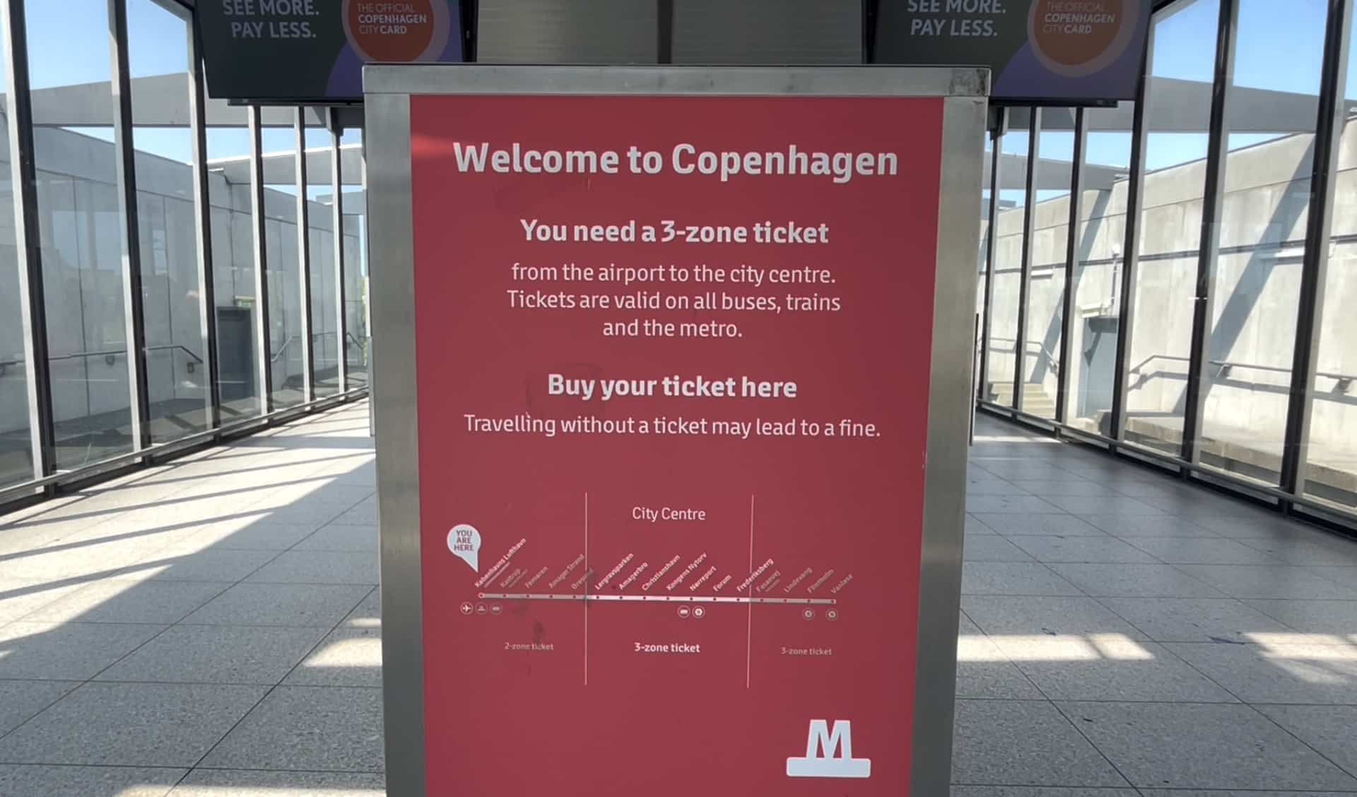 Prezzo del biglietto del treno dall'aeroporto di Copenaghen