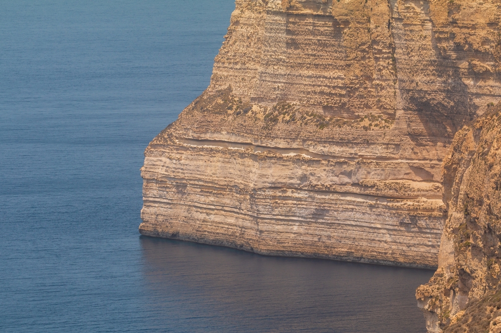 Le scogliere di Dingli sul Mediterraneo, sulla costa occidentale di Malta