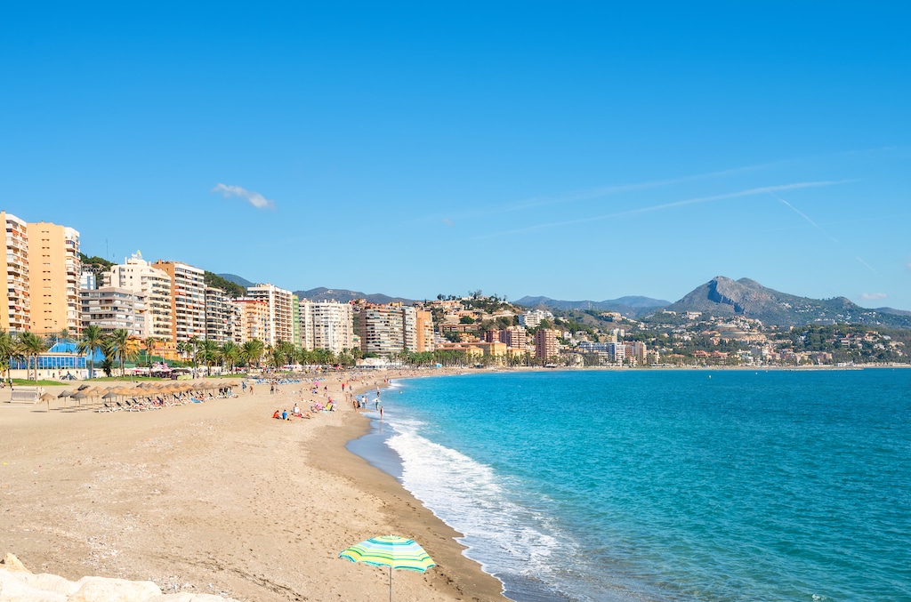 La spiaggia de La Malagueta a Malaga