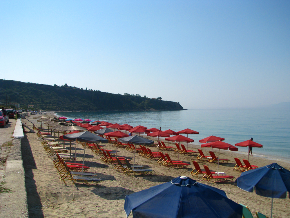 La spiaggia di Lourdas a Cefalonia