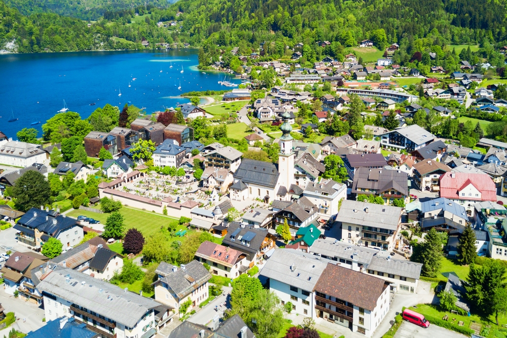 St. Gilgen sul Wolfgangsee vista dall'alto