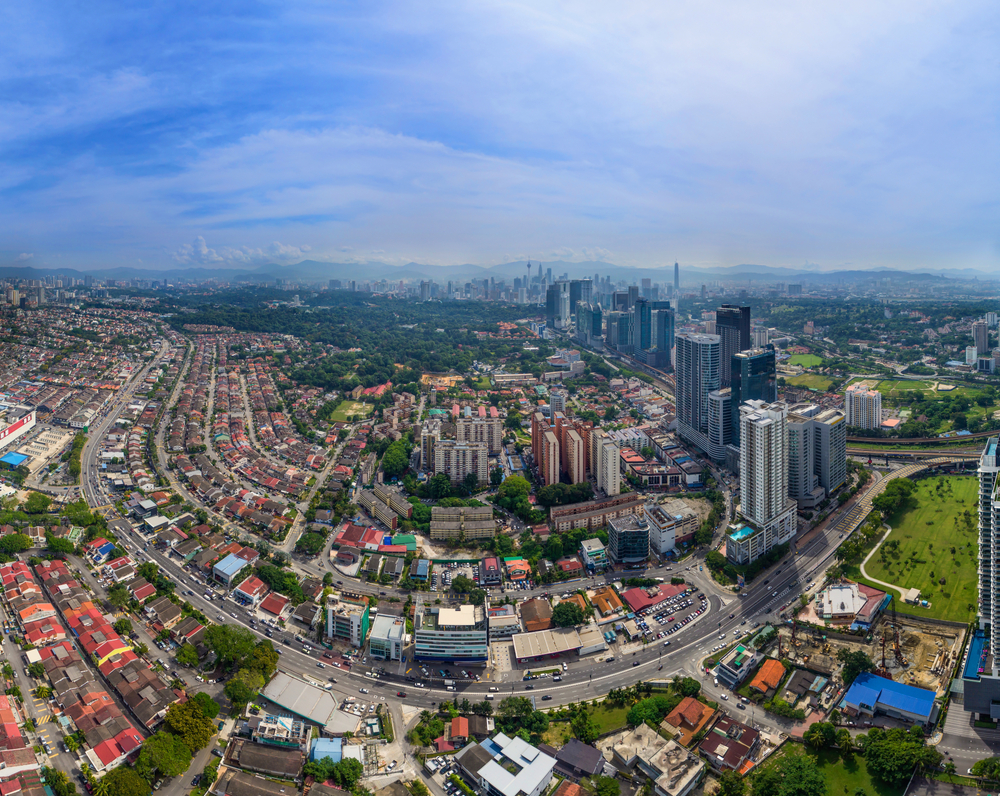 Veduta aerea di Bangsar a Kuala Lumpur con Bangsar Village