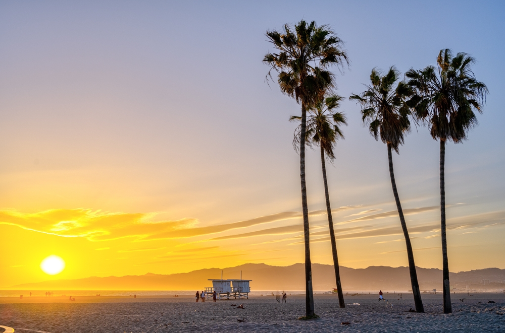 Venice Beach a Los Angeles poco prima del tramonto
