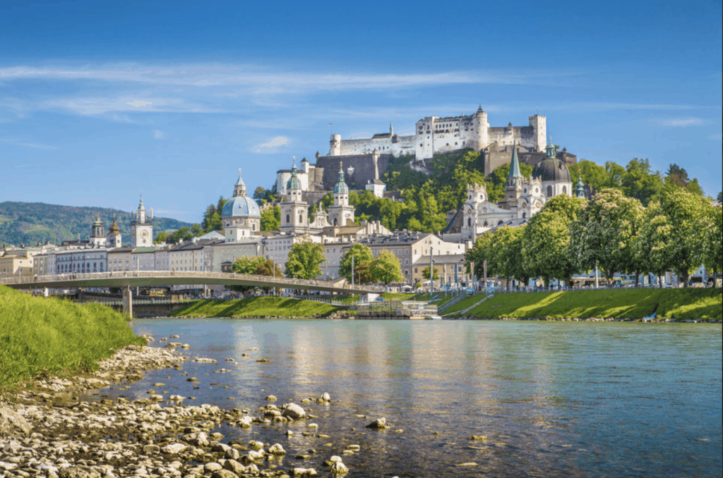 Vista su Salisburgo con la fortezza di Hohensalzburg