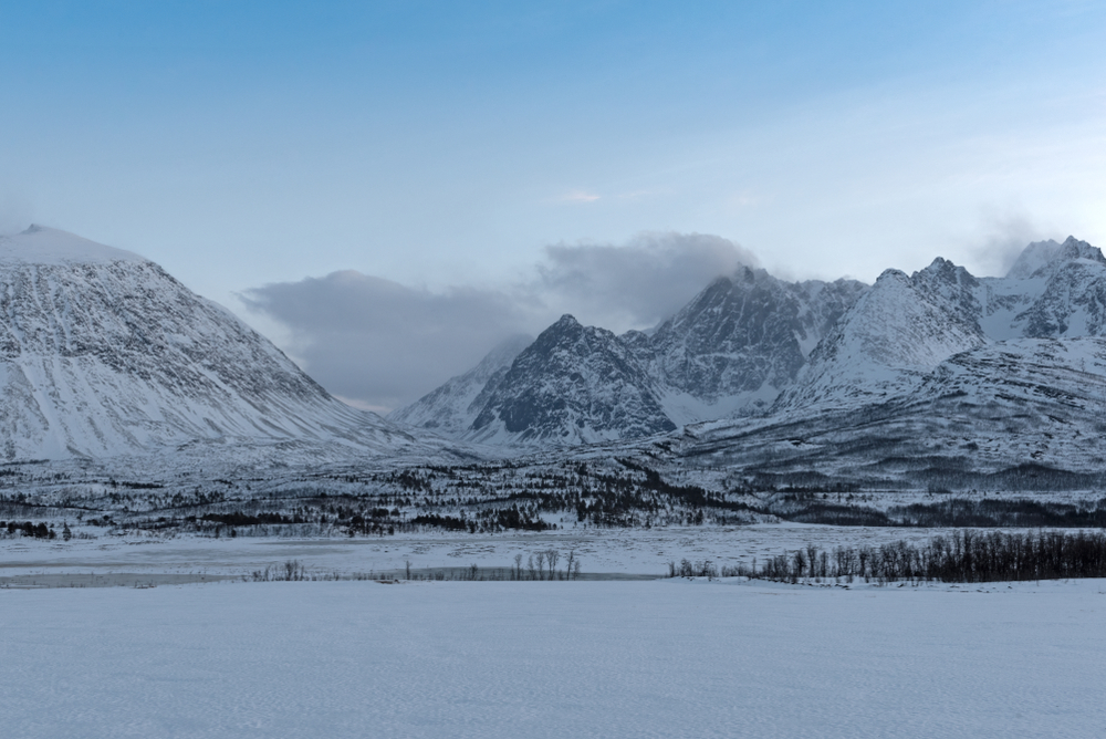 Vista sulle Alpi di Lyngen a Lyngen