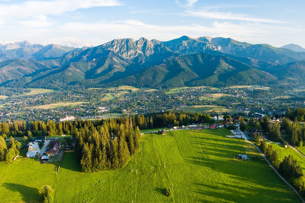 Zakopane ai piedi dei Monti Tatra vista dal Gubałówka